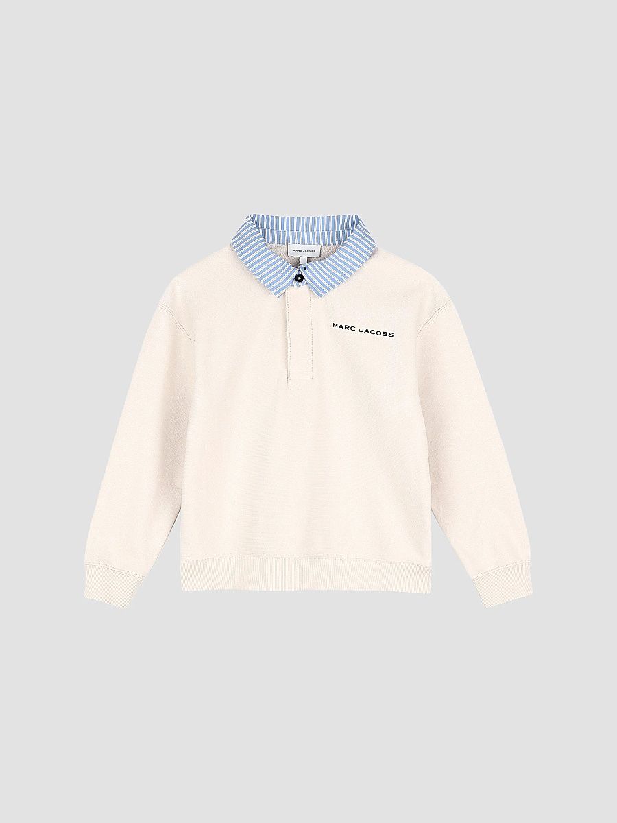 Marc Jacobs Boy's Little Boy's & Boy's Striped-Collar Polo Sweatshirt - Light Trench - Size 2