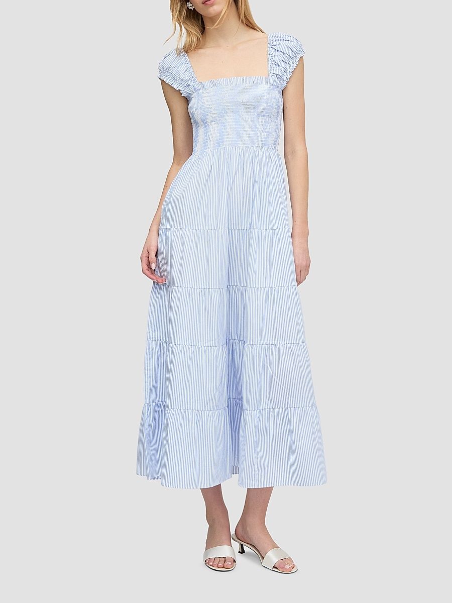 Women's The Stella Nap Dress - Blue White Stripe - Size Medium