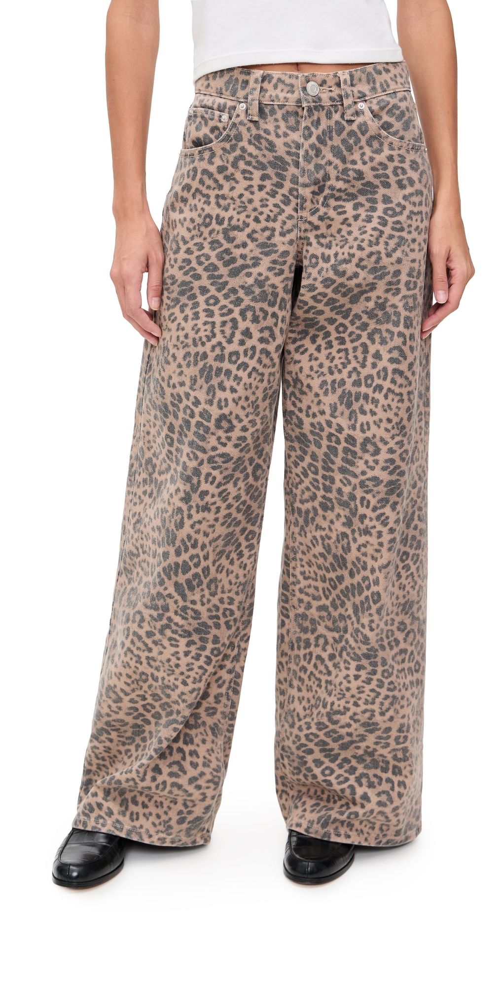 Z Supply Marli Denim Leopard Pants Desert Tan 26