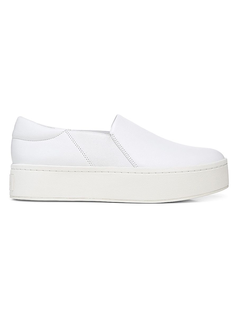 Women's Warren Leather Platform Slip-On Sneakers - Plaster - Size 9.5