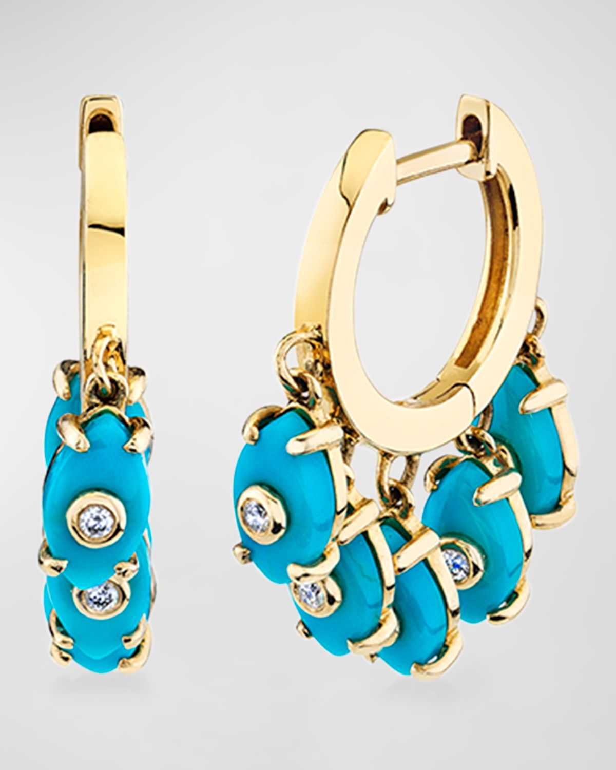 Gypsy Hoop Earring with Diamonds, Single