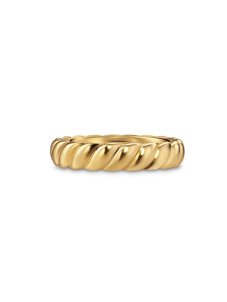Men's Sculpted Cable Band Ring in 18K Yellow Gold, 5MM - Gold - Size 10
