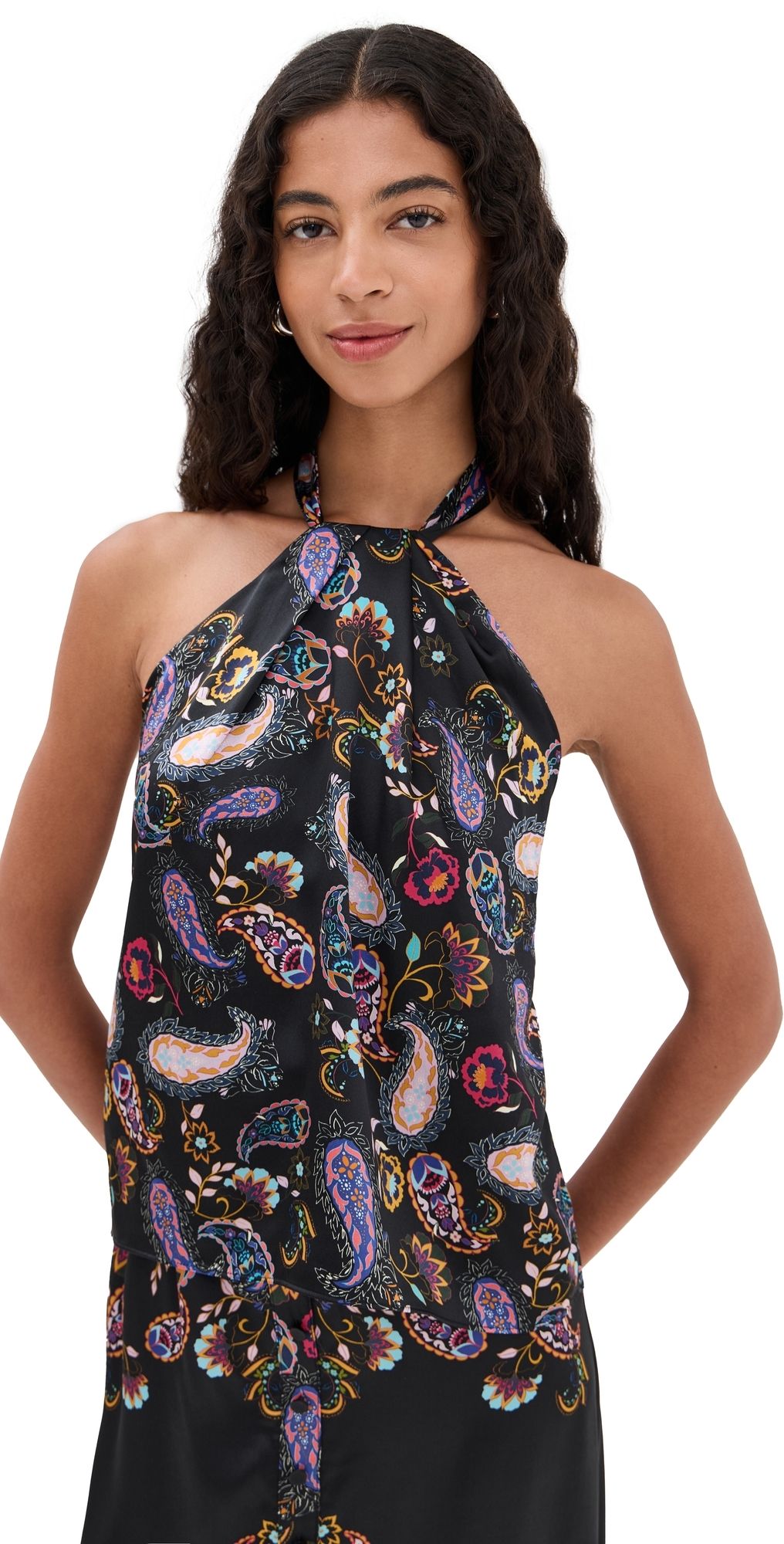 Figue Florentine Top Paisley Mandala Onyx Black XS