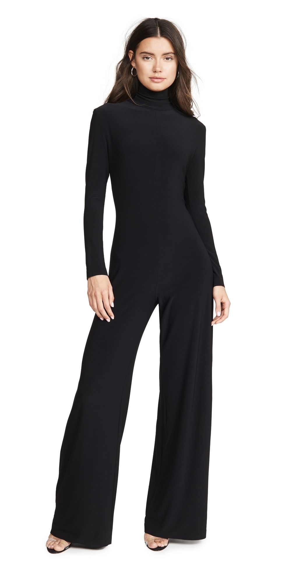 Norma Kamali Long Sleeve Turtleneck Jumpsuit Black XXS