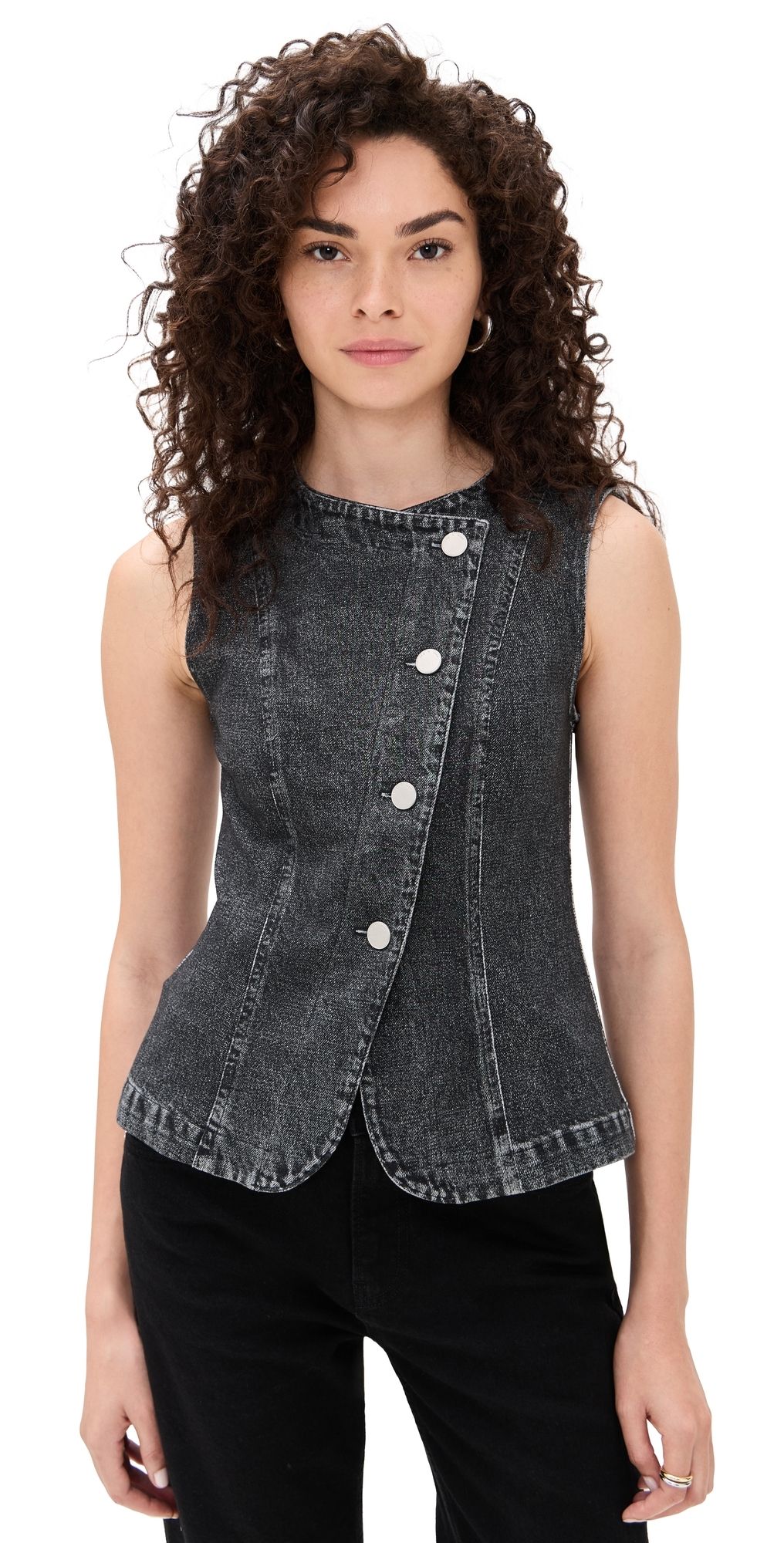 rag & bone Miramar Ponte Olivia Vest Washed Black 6