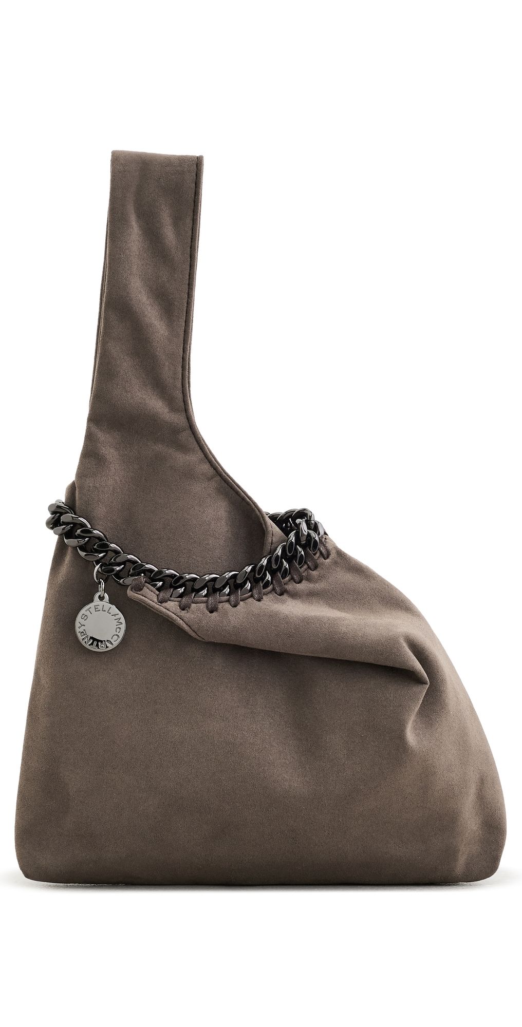 Stella McCartney Falabella Faux Suede Wristlet Bag dark taupe One Size