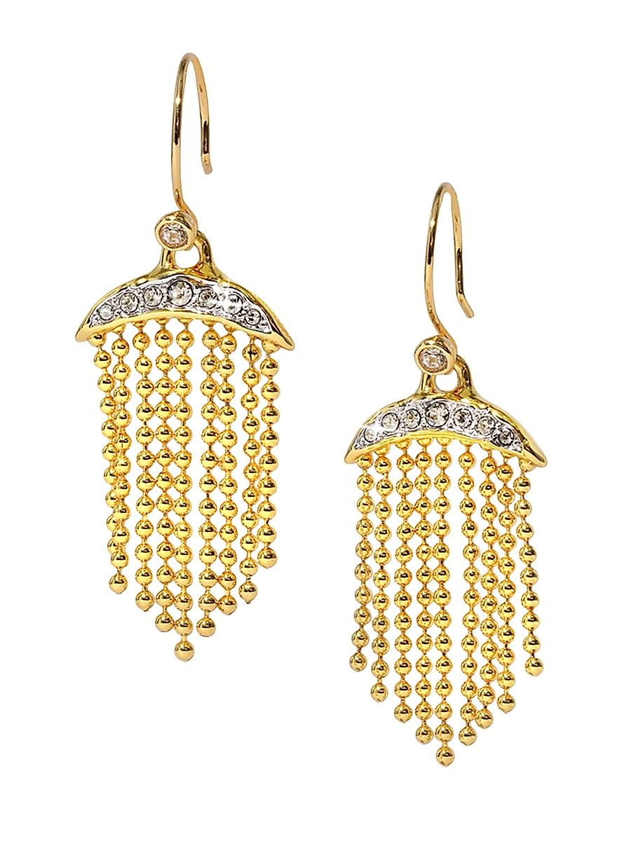 Women's Solanales Crystal Petite Fringe Drop Earrings - Gold