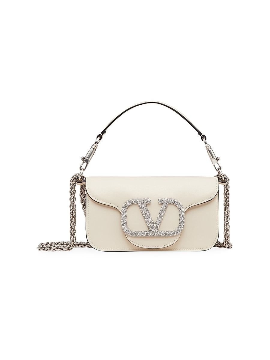 Women's Locò Small Shoulder Bag With Jewel Logo - Light Ivory