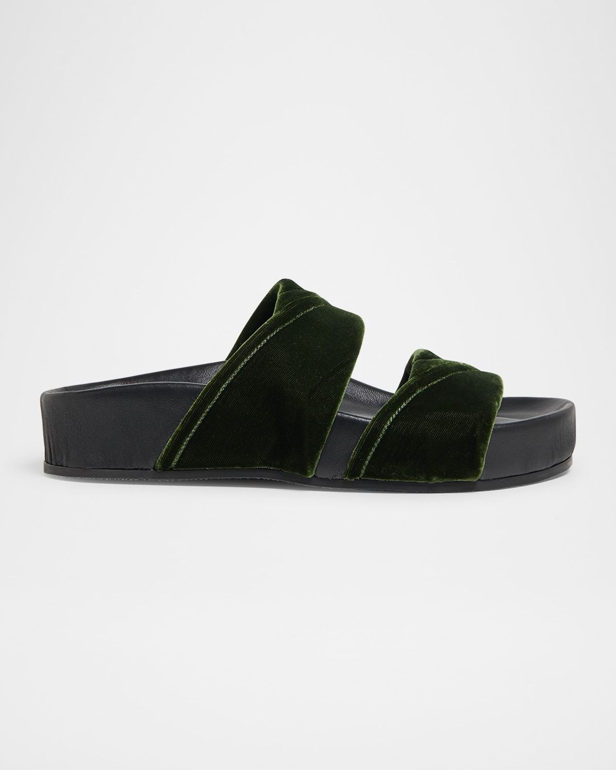 Velvet Platform Slide Sandals