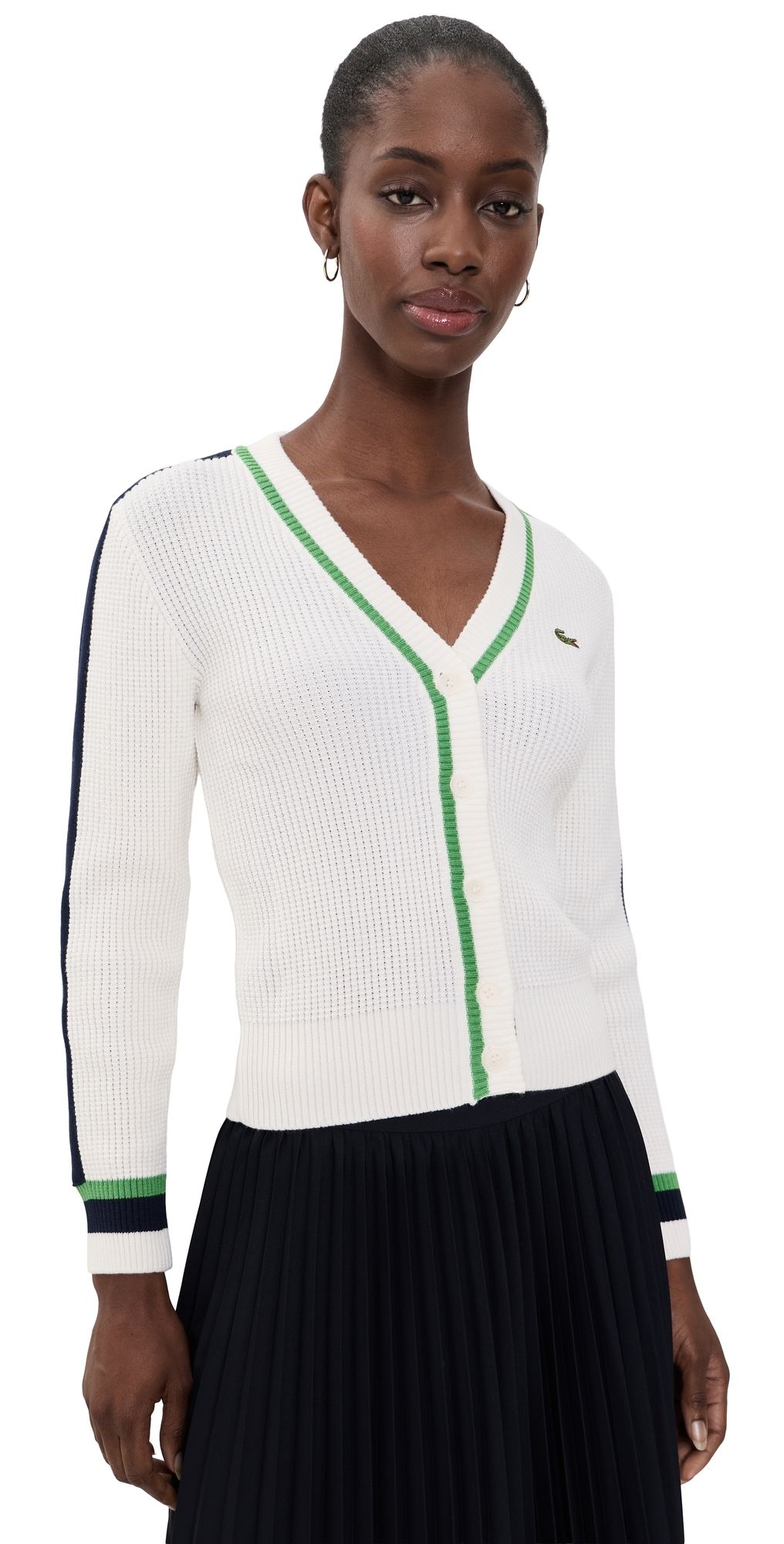 Lacoste Cardigan Sweater Flour/Navy/Billiard Green 42