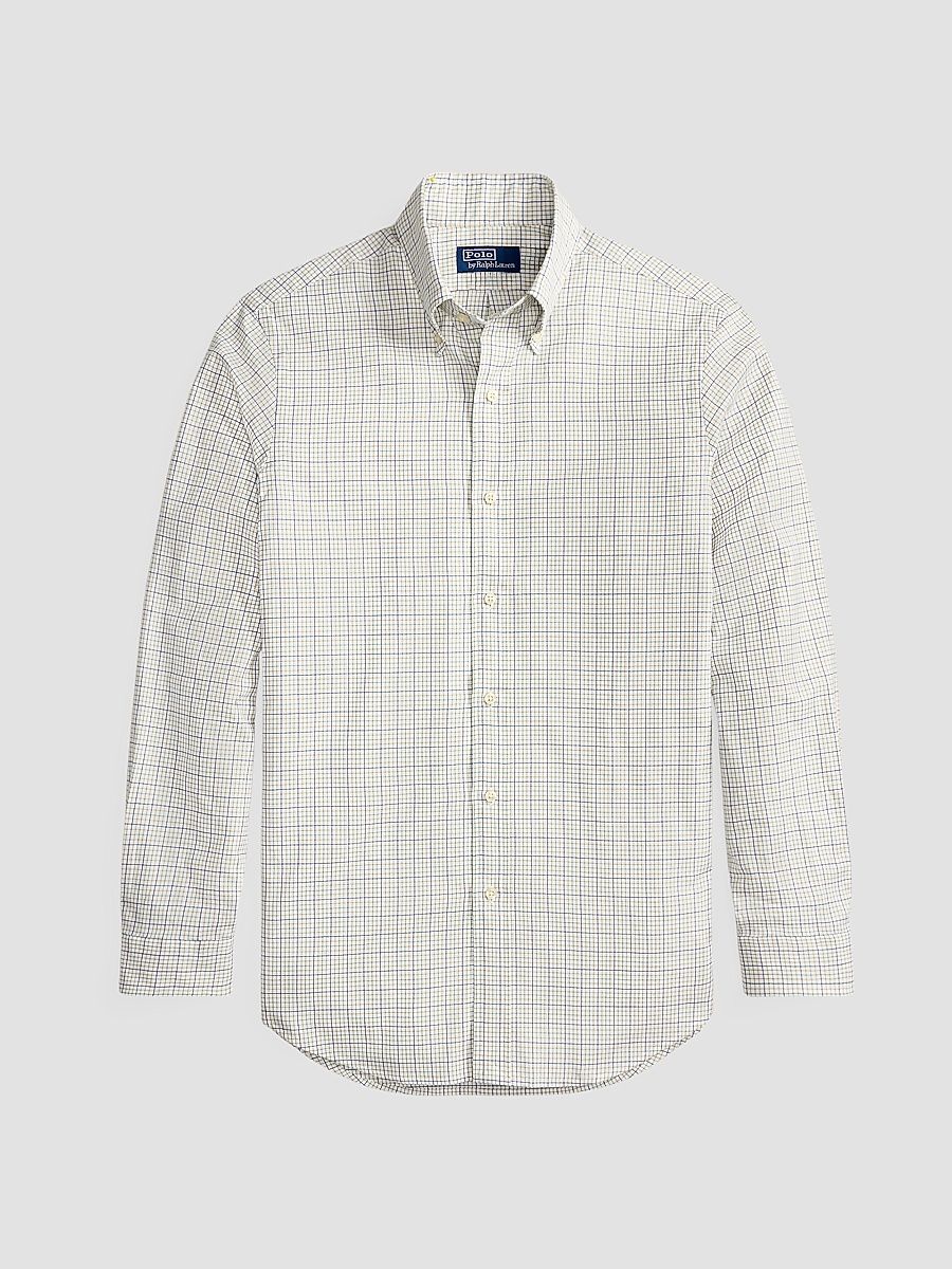 Polo Ralph Lauren Men's Tattersall Cotton Shirt - White Faded Mint - Size XXL