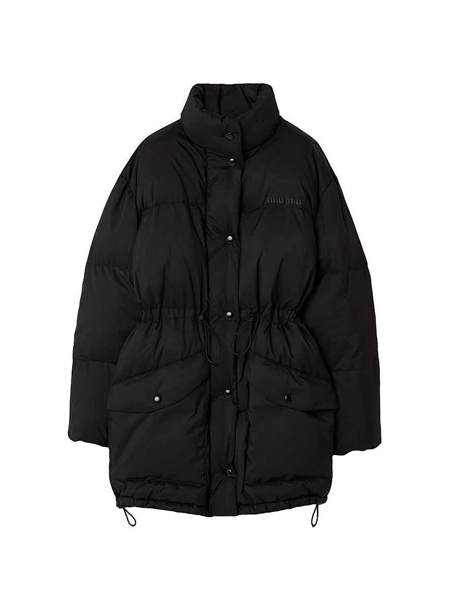 Women's Technical Pongé Down Long Coat - Black - Size 10