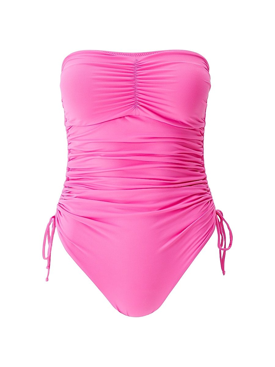Melissa Odabash Women's Sydney Ruched Bandeau One-Piece Swimsuit - Watermelon - Size 12