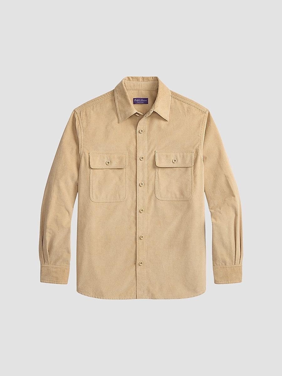 Men's Sea Island Corduroy Sport Shirt - Champagne - Size XXL