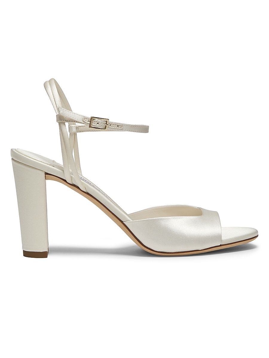 Women's Alys 85MM Satin Sandals - Ivory - Size 11.5