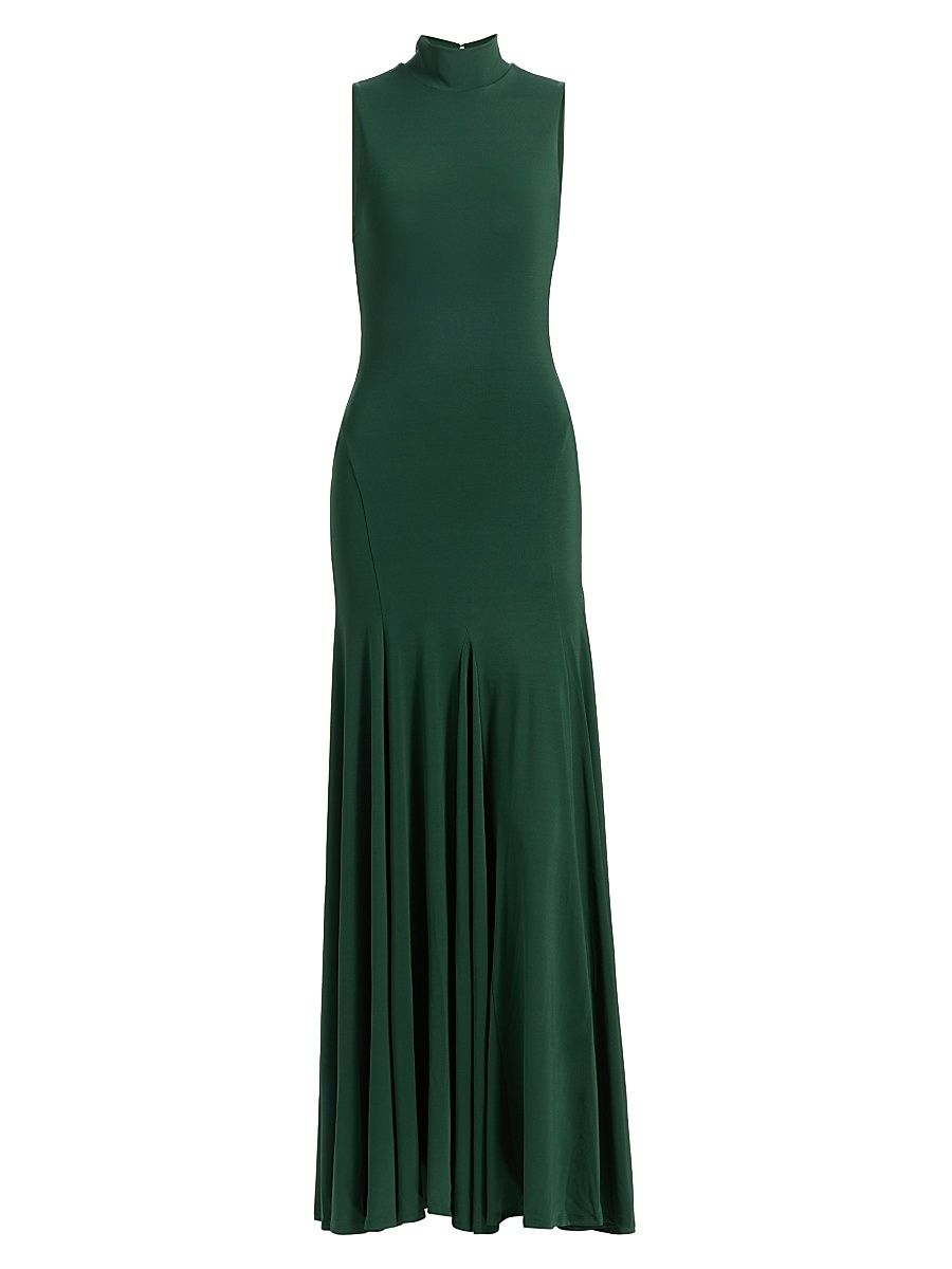 Women's Augusta Sleeveless Turtleneck Maxi Dress - Green Mystique - Size 4