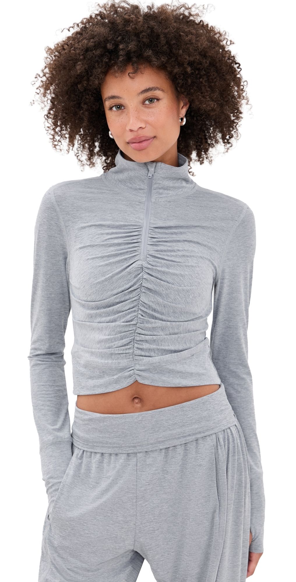 FP Movement Tempo Half Zip Tee Heather Grey XS