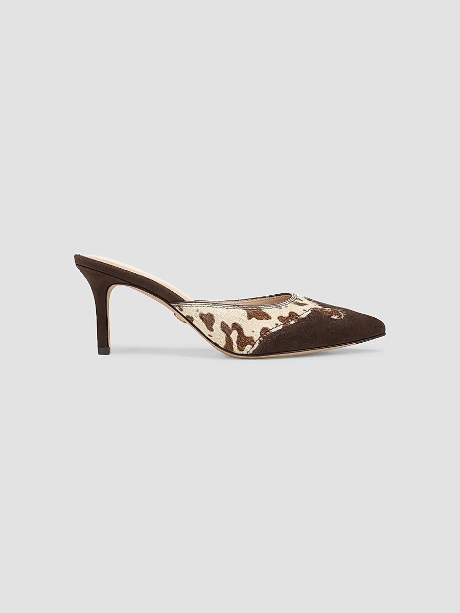 Veronica Beard Women's Lisa 70MM Printed Calf Hair & Suede Mules - Brown Multi - Size 7