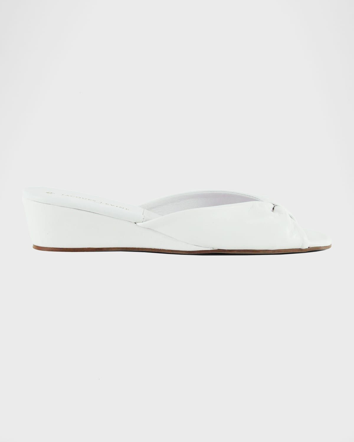 Leather Open-Toe Slippers