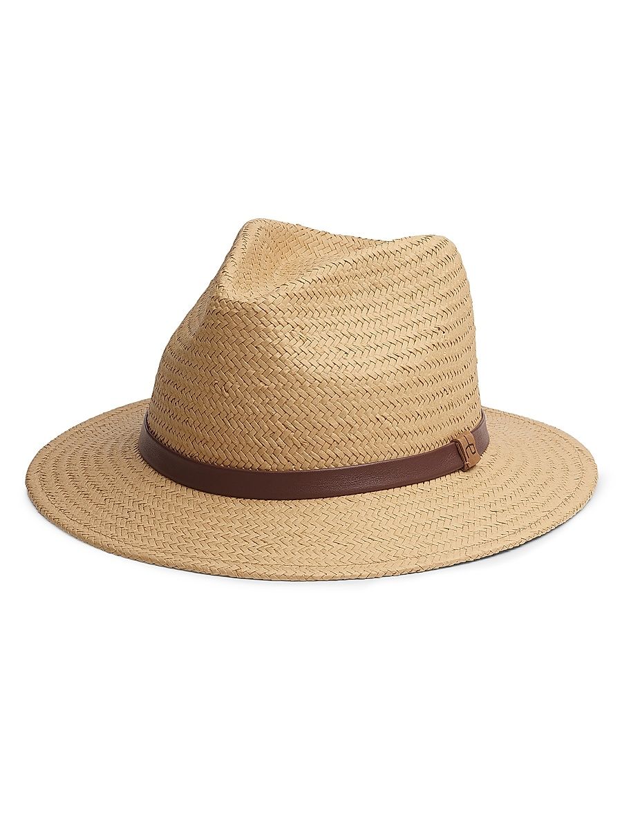 Women's Packable Straw Fedora - Light Brown - Size Medium