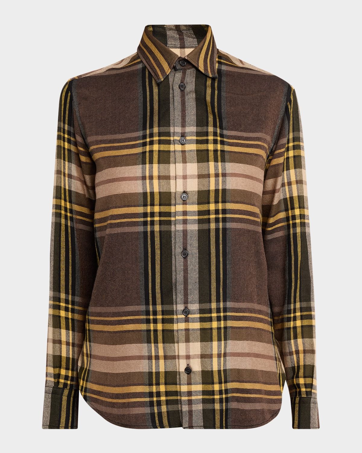 Cassandre Tartan Relaxed Button-Down Shirt