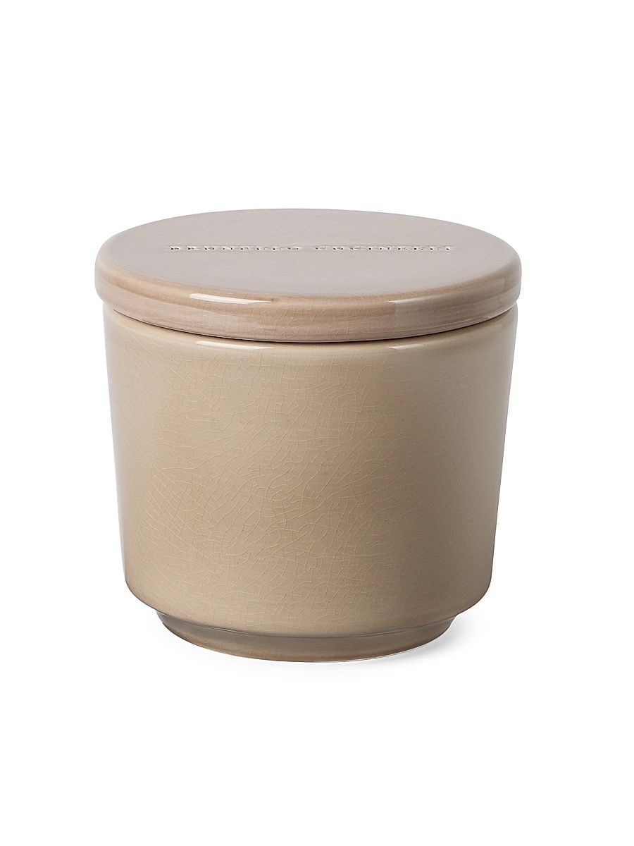 Maxi Scented Candle in Craquelé Ceramic Vessel with Lid - Mud