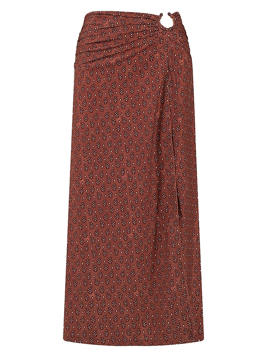 Women's Playa Grande Under The Sun Printed Ankle Skirt - Brown - Size 2