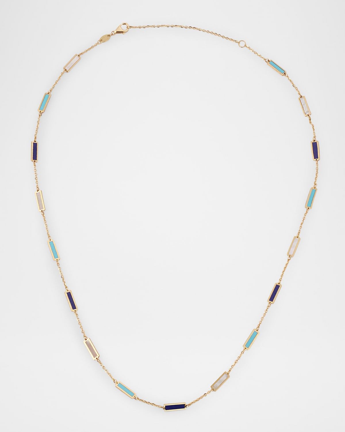 14K Yellow Gold 17-Station Inlay Necklace