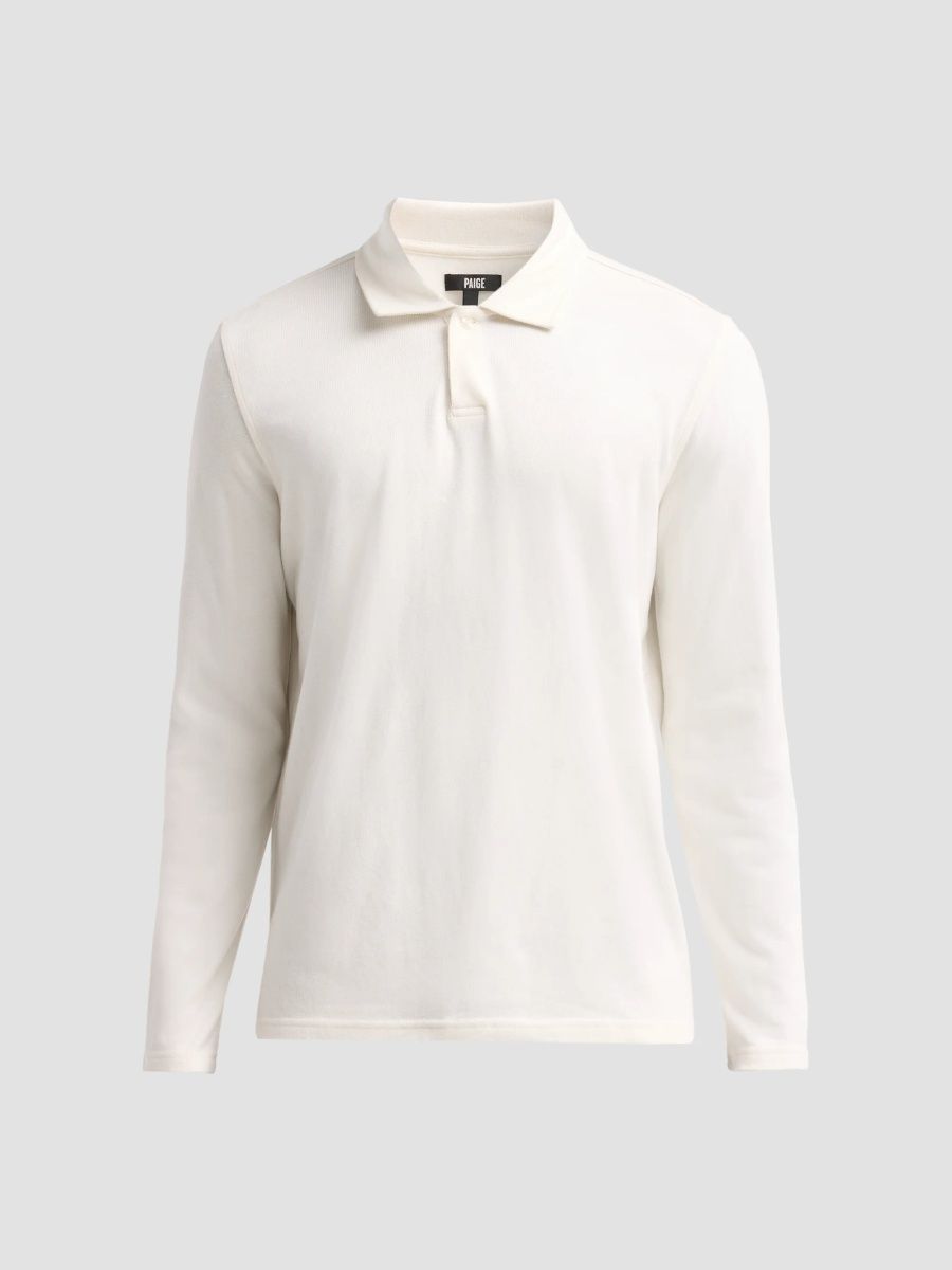 Paige Men's Hammond Cotton-Blend Polo Shirt - Natural - Size XXL