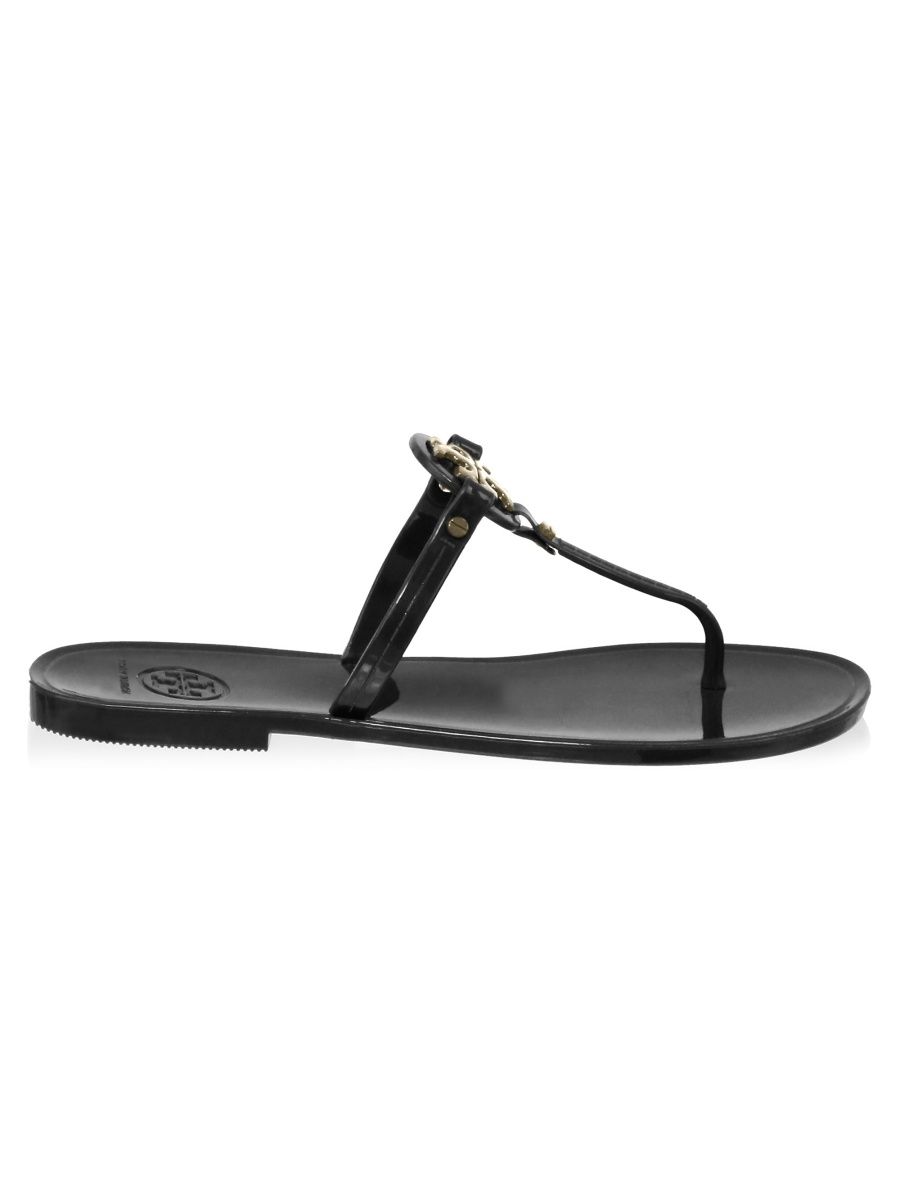 Tory Burch Women's Mini Miller Jelly Thong Sandals - Black - Size 6