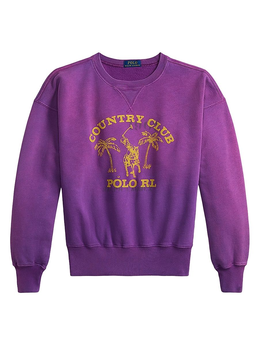 Men's Vintage Fleece Cotton-Blend Sweatshirt - Purple - Size XXL