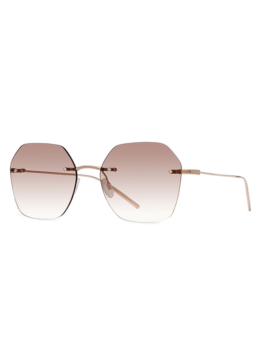 Women's Rimless Rhonda 52MM Geometric Sunglasses - Rose Gold Chai