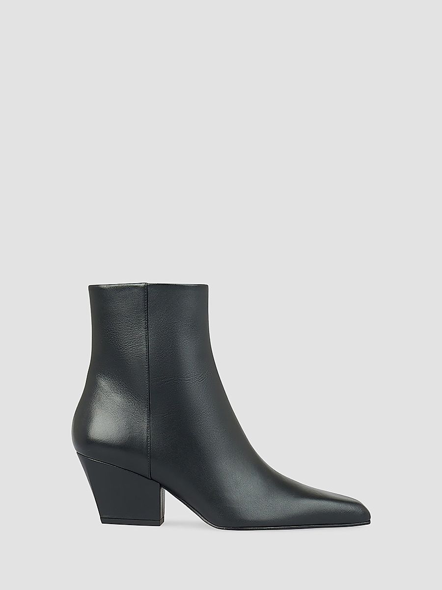 Women's Jane 60MM Leather Ankle Boots - Black - Size 11