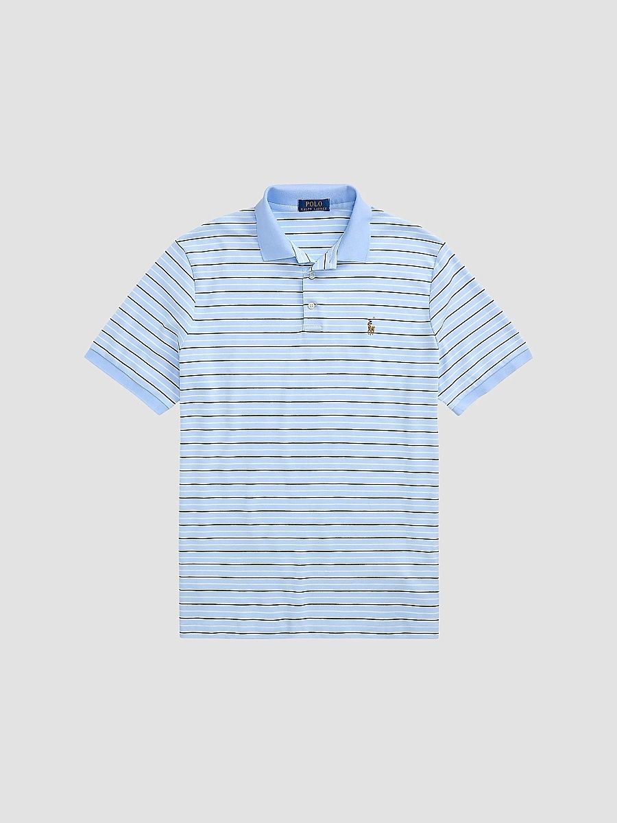 Polo Ralph Lauren Men's Classic-Fit Striped Soft Cotton Polo Shirt - Office Blue Multi - Size XXL