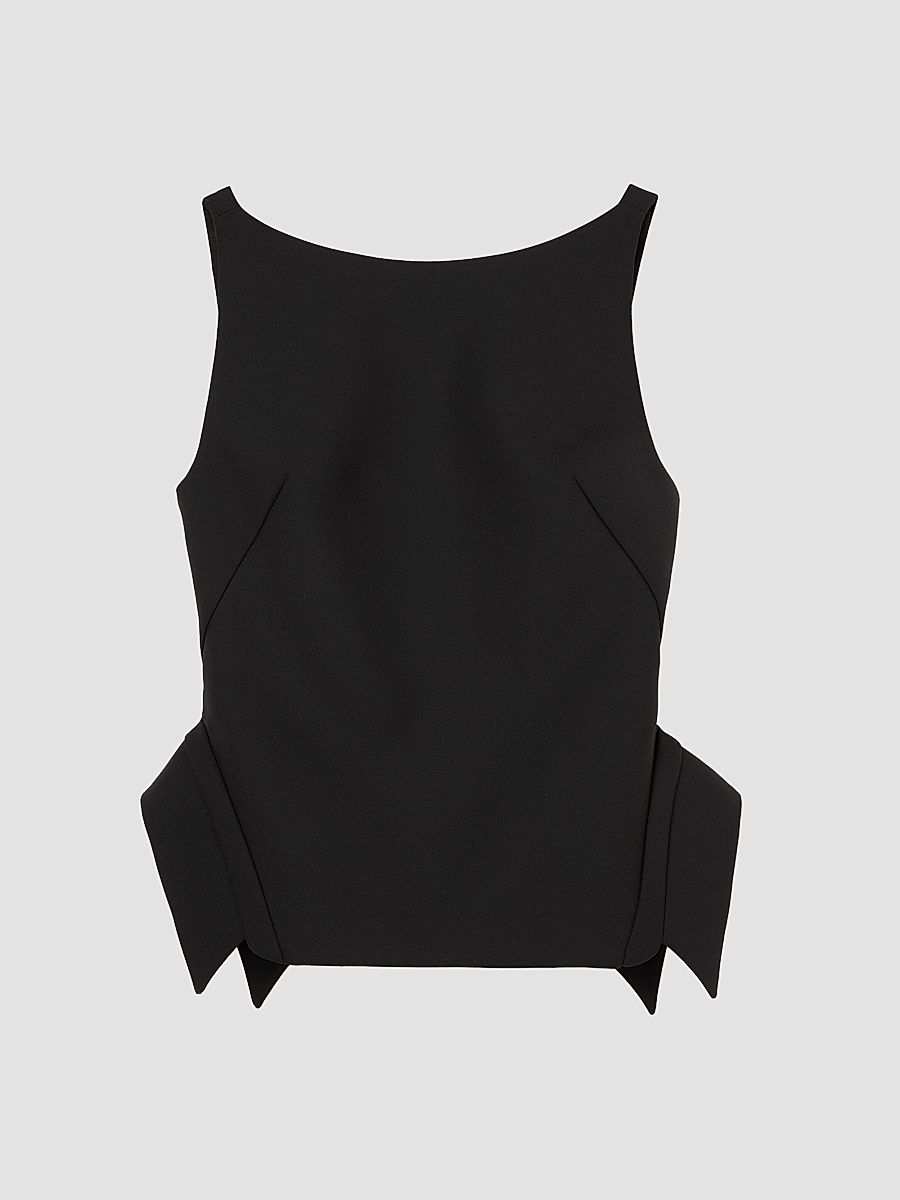 Women's Deconstructed Collar Top - Black - Size 12