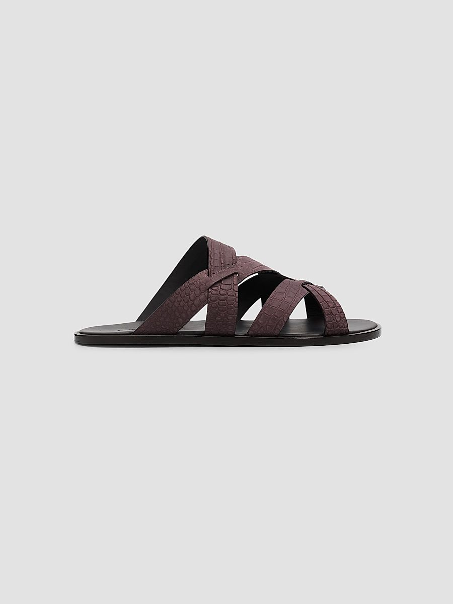 Men's Marvin Leather Sandals - Dark Brown - Size 8