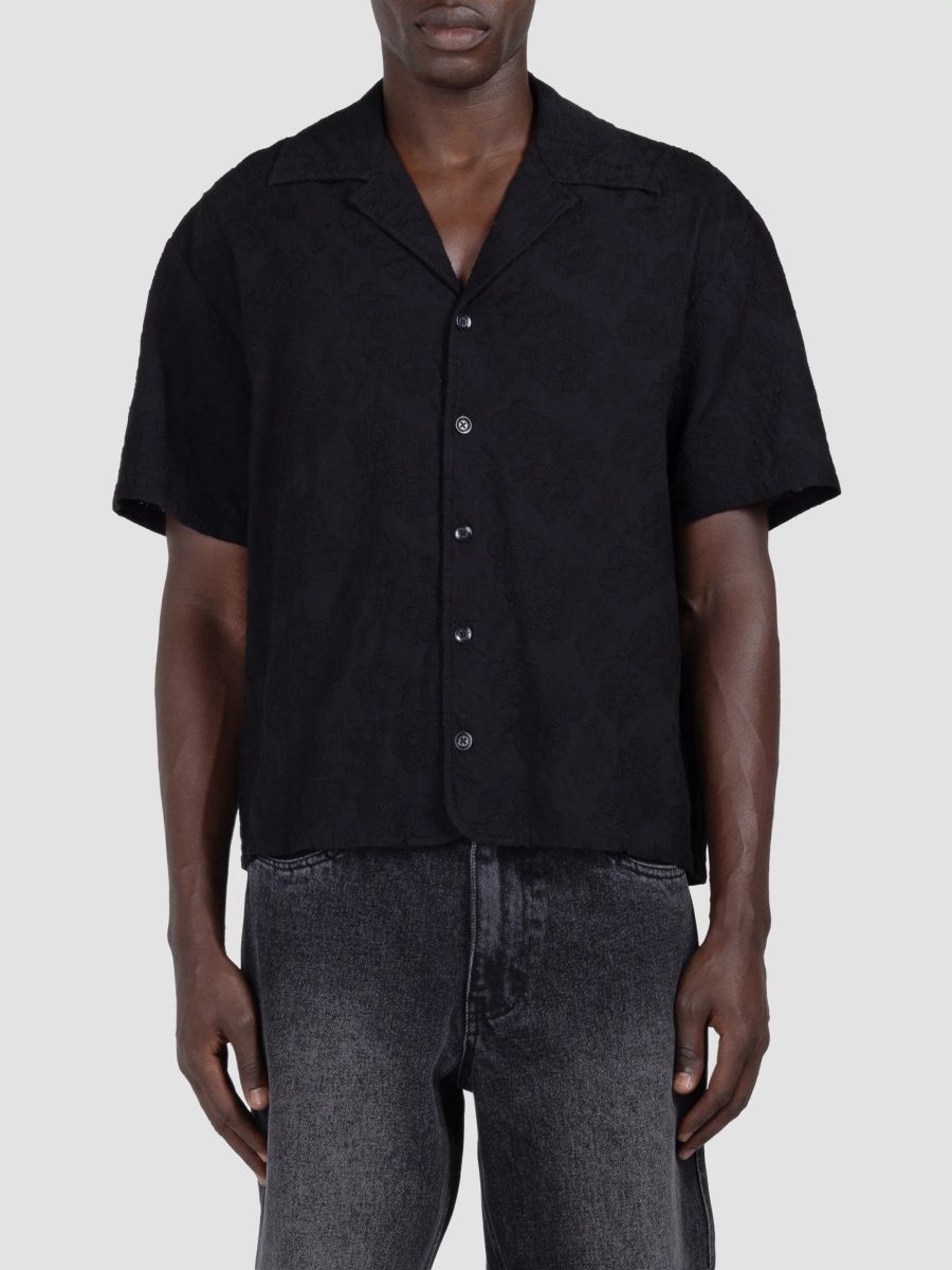 Honor The Gift Men's Novelty Floral Camp Shirt - Black - Size XXL