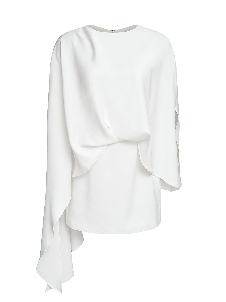 Women's Laure Cape Satin Draped Minidress - Ivory - Size 14