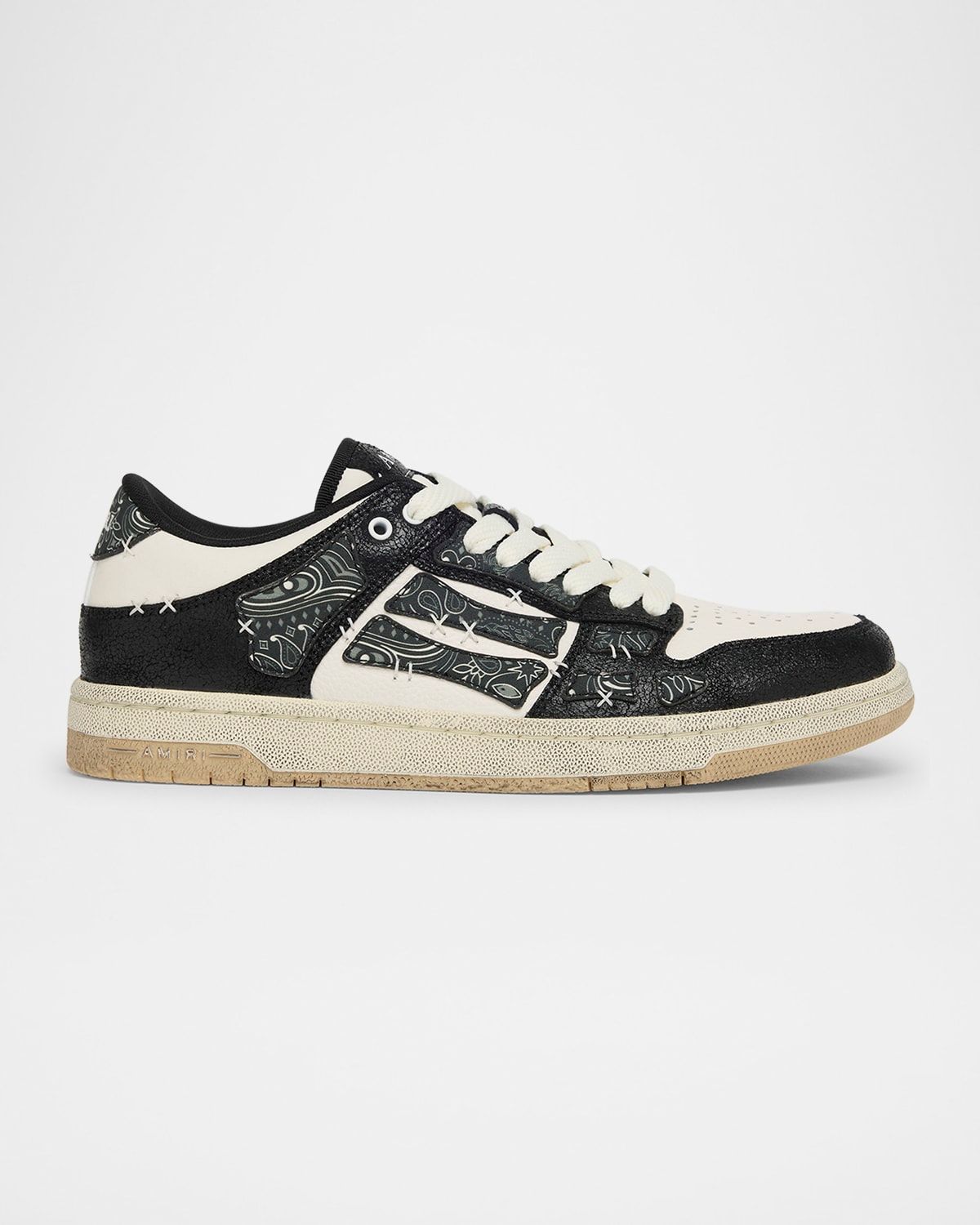Men & apos;s Bandana Skel Top Leather Low-Top Sneakers