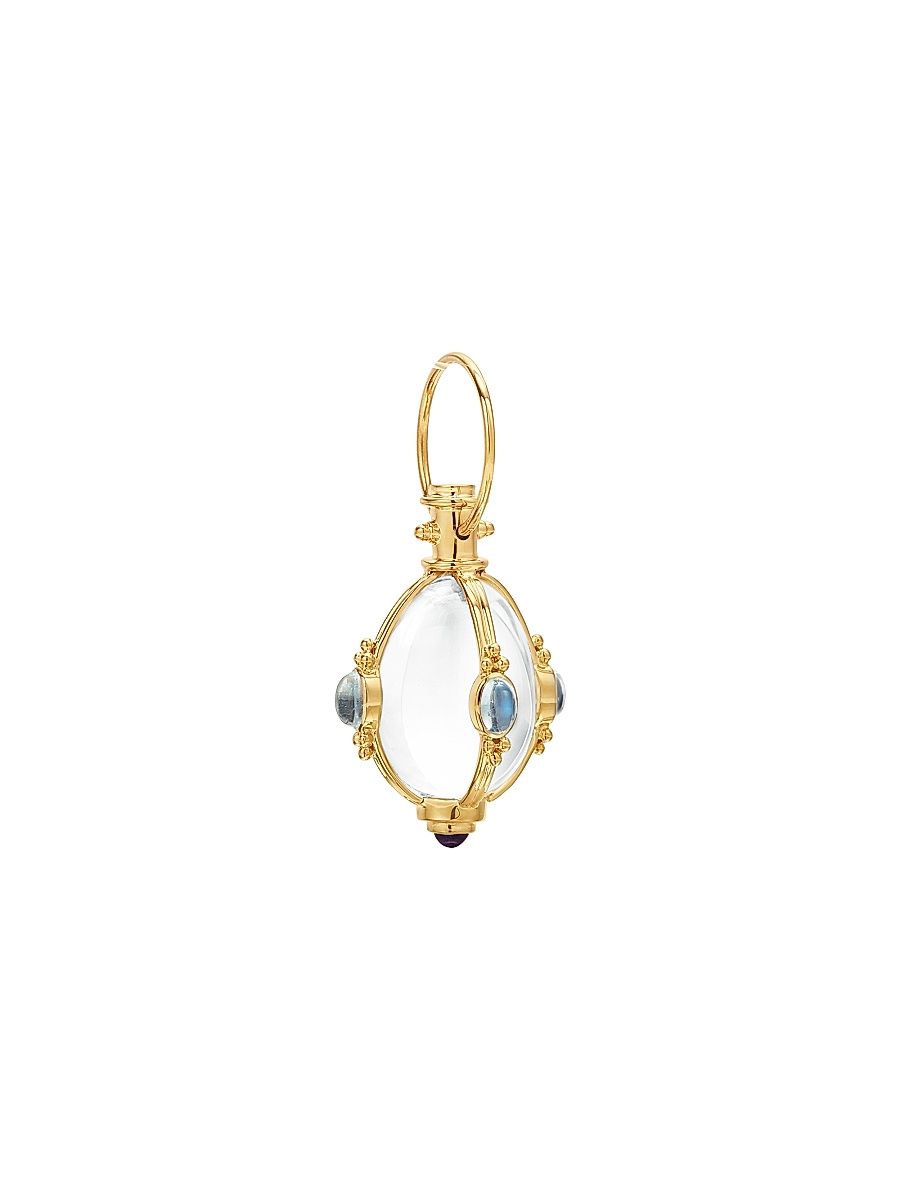 Women's Florence86 Rock Crystal, Royal Blue Moonstone & 18K Yellow Gold Charm - Yellow Gold