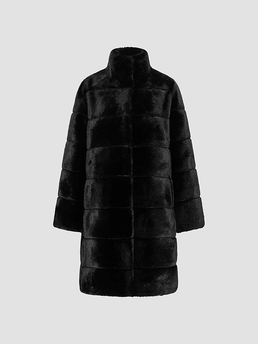 Lyla Grant Women's Faux Fur Mink Reversible Short Coat - Black - Size XL