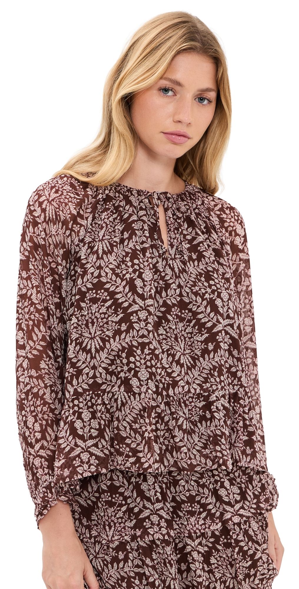Marea Audra Top Chocolate Lace Floral L