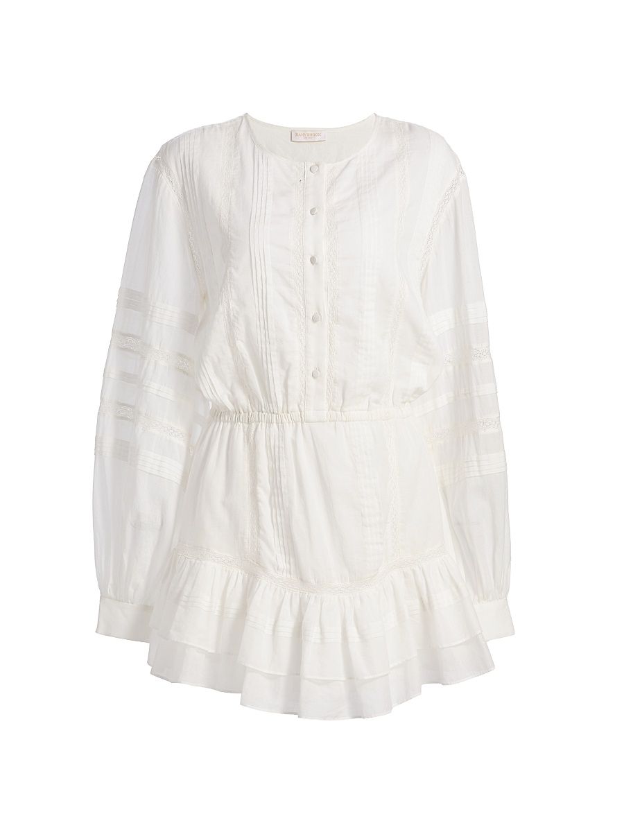 Women's Arabella Embroidered Voile Minidress - White - Size XXL