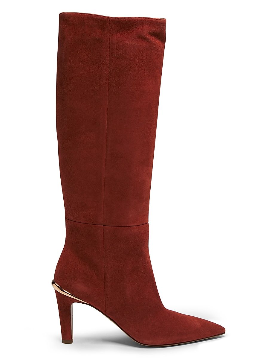 Women's Aura 75MM Suede Boots - Burnt Sienna - Size 11