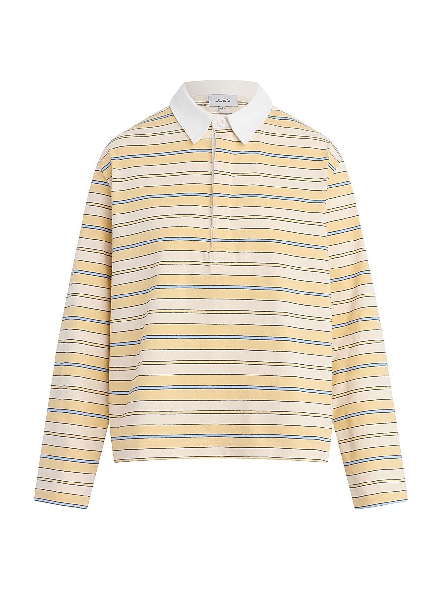 Women's The Dylan Oversized Rugby Shirt - Panna Cotta Multi - Size XS