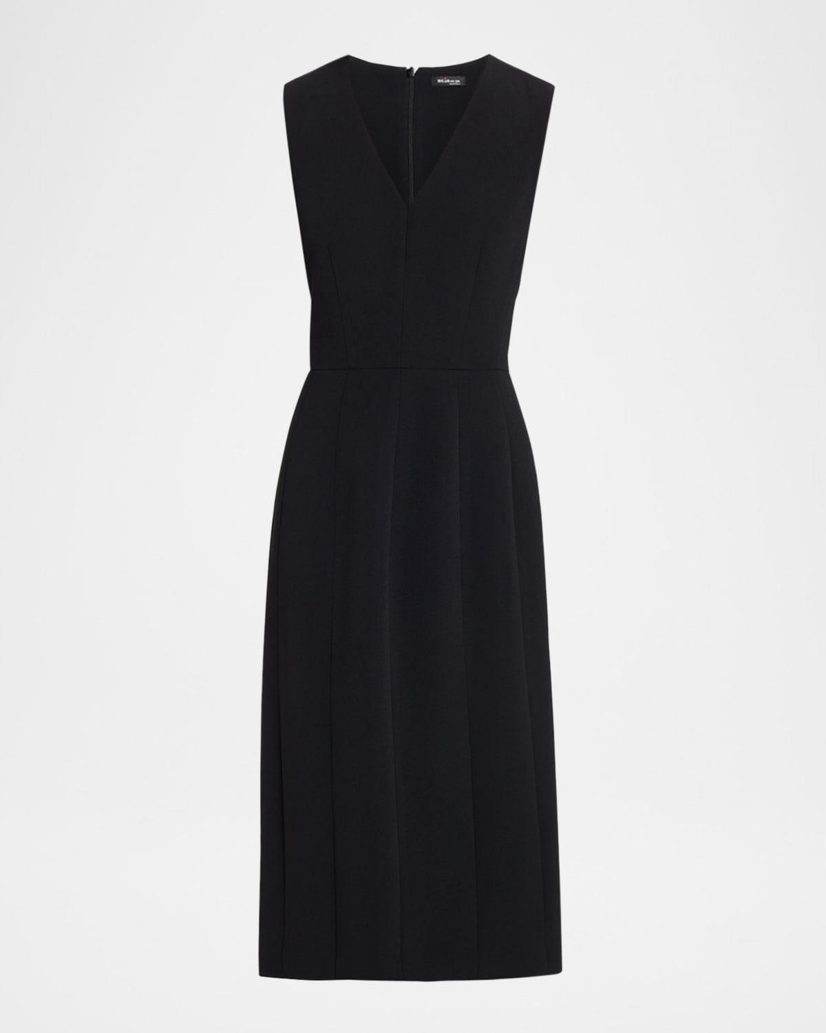 V-Neck Sleeveless Sheath Crepe Dress