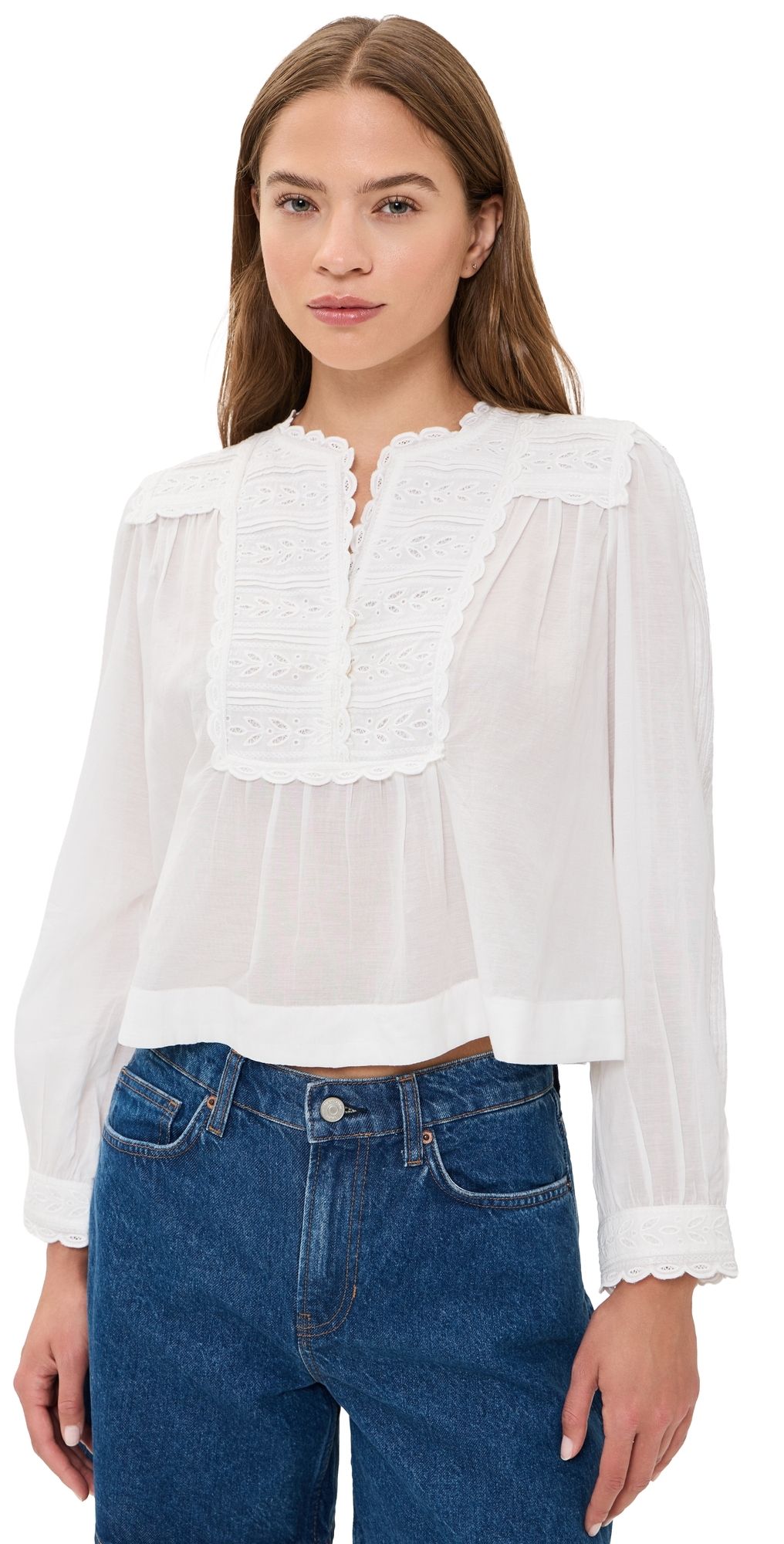 Sea Eliza Eyelet Top White XL