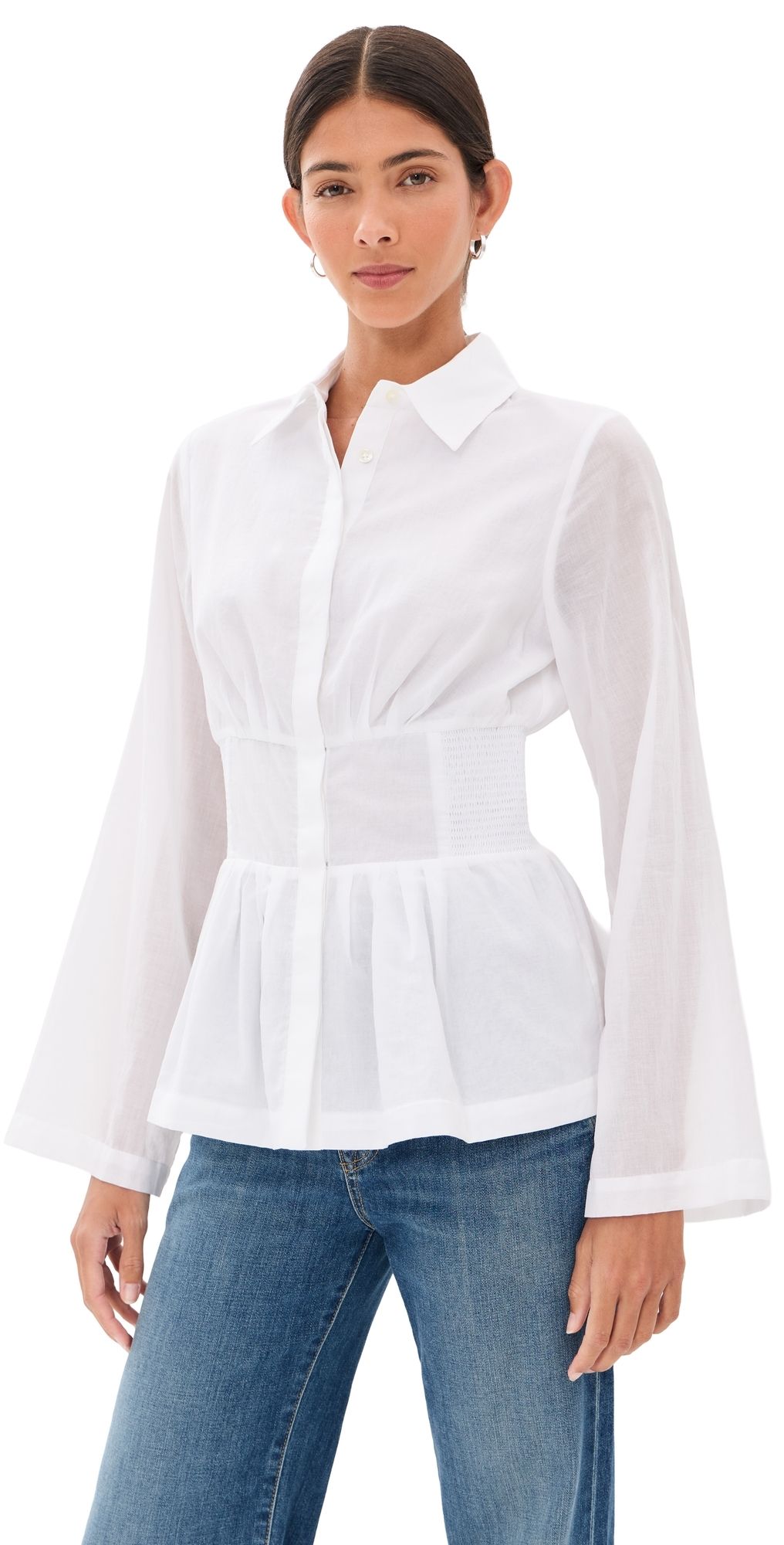 Rosie Assoulin Boogie Woogie Bugle Boy Top White 12