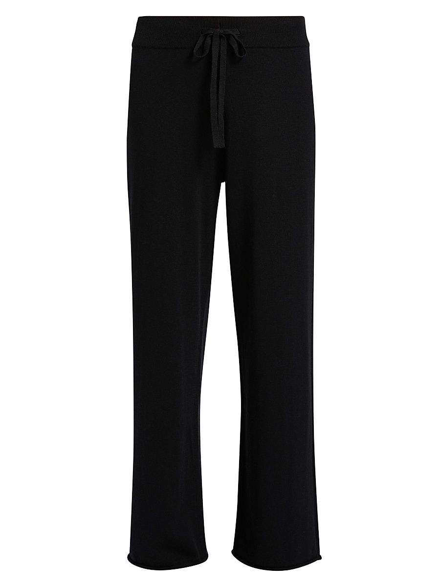 Women's Do Not Disturb Cotton-Cashmere Straight-Leg Pants - Black - Size XL