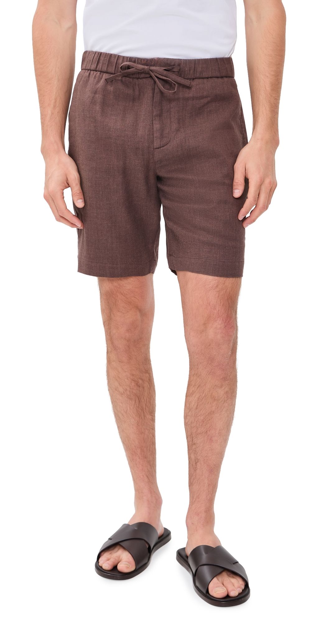 Frescobol Carioca Felipe Linen Shorts Brown 38